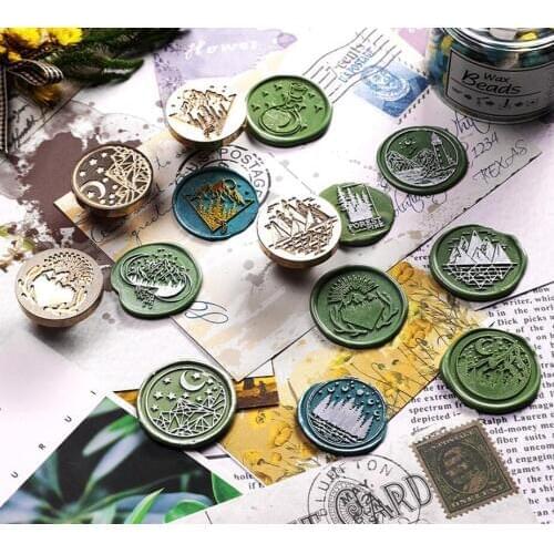 Fire paint seal star whale cat travel ins Sen seal lacquer wax seal wedding wax seal Star Whale Cat butterfly hot air balloon