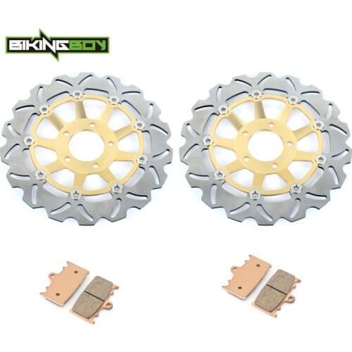 BIKINGBOY For Suzuki RGV 250 Gamma 91 92 93 94 95 M N P R S Front Brake Discs Disks Rotors + Pads Stainless Steel 300mm Full Set