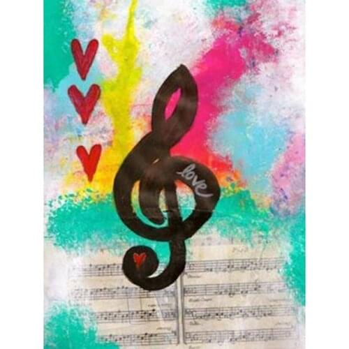 Full Round/square Drill 5D Diy Diamond Painting Abstract Music sign Rhinestone Cross Stitch Diamond Embroidery Gift WG1989