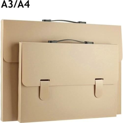 Portable Document Organizer File Bag A3 A4 Paper Organizer File Storage Document Bag PP Plastic Art Drawings Document Case