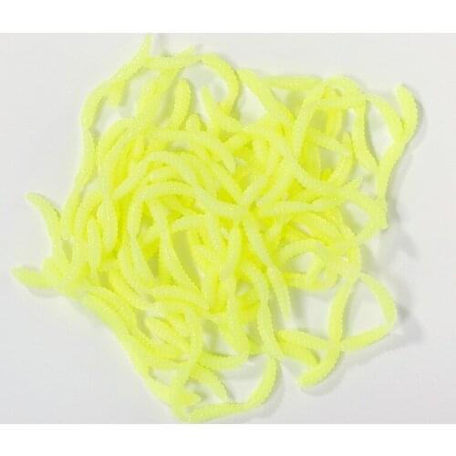 Diving Depth 0.2-1.5M Bread Worm Freshwater Soft Fishing Bait 100PCS/Lot Artificial Luminous Worm Silicone Fishing Lures