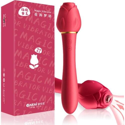 Rose vibator toy nipple sucker Silicone vibrators for women magic wand rose sucking vibrator clitoris stimulator sex toys shop