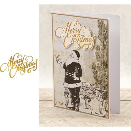 Merry Christmas WordHOT FOIL PLATE Silver DIY Photo Embossing Die Cut Scrapbooking Stencils Hot Stamping Foil