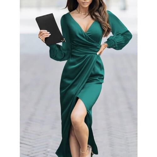 Sheinset Y2K Sexy Ruched High Slit V-Neck Sleeveless Satin Wrap Party Maxi Vestidos Robes For Women Floral Dress