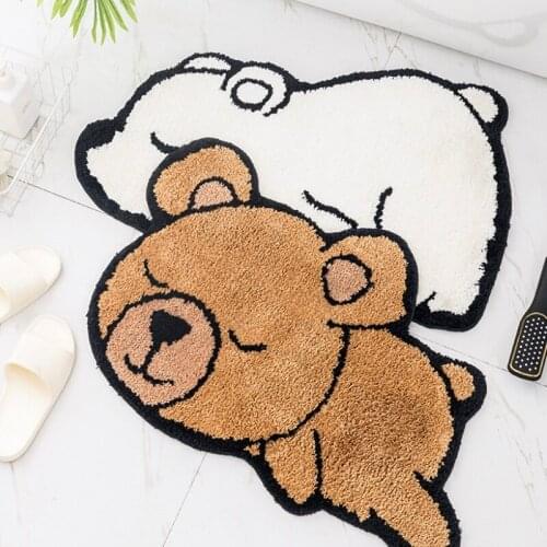 Cute Cartoon Bathroom Carpet Non-slip Bath Carpet Outdoor Shower Mat For Shower Bedroom Water Suction Floor Mat Toilet Door Mat