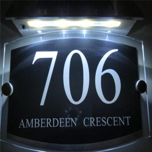 Modern solar light house sign plaque door number apartment number ditch park sign nameplate door number LED 1-9999 street name