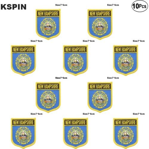 U.S.A New Hampshire Flag Embroidery Patches Iron on Saw on Transfer patches Sewing Applications for Clothes in Home&Garden