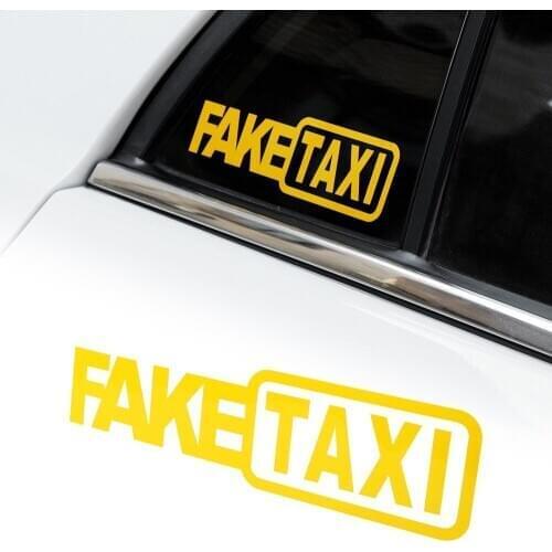 Universal FAKE TAXI Funny Car Sticker For Ford Focus kuga Fiesta Ecosport Mondeo Skoda octavia Fabia Rapid Yeti
