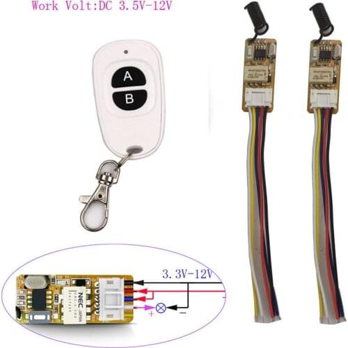 Sleeplion Universal Micro Switch 3.3V 5V 7.4V 9V 12V No Noise Remote Control Switch Mini 3V-12V ON OFF Small Receiver Module
