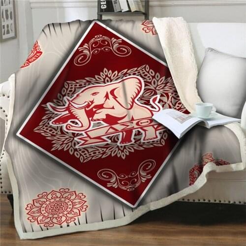 Thicken blanket elephant printing Blanket Plush bedding Easy Wash Blanket on Bed Home Textiles Sofa Sherpa Fleece Throw Blankets