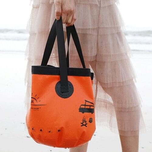 Outdoor Fishing Camping Largr Capacity Bucket Folding Car Wash Bucket PVC Mesh Cloth Outdoor Fishing Bucket Water Outdoor Bags