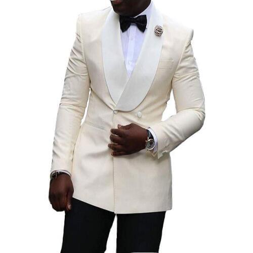 High Quality One Button Groomsmen Shawl Lapel Groom Tuxedos Men Suits Wedding/Prom Best Man Blazer ( Jacket+Pants+Tie) A101