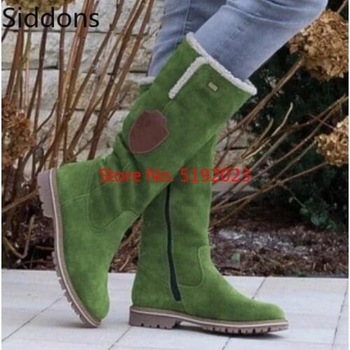Hot Sale snow Boots Women Ladies Fashion flat Round Toe Woman leather Shoes 2019 Winter Large Size 34-43 platform boots D320