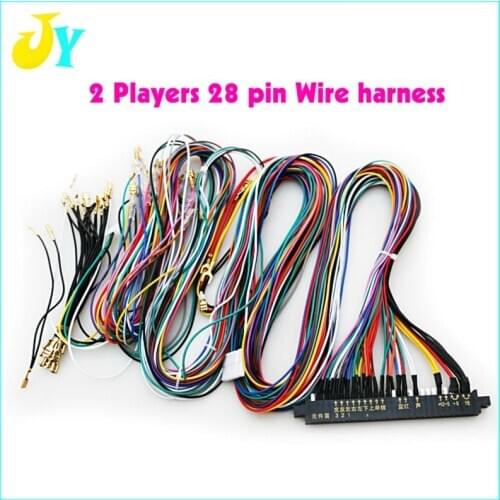 10 pcs/lot Jamma Harness 28 pin with 5,6 buttons wires for arcade game machine cabinet accessories 6 action button wires