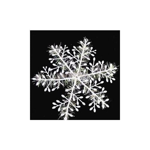 15PCS 11cm Christmas Trees Decoration White Snowflake Bunch Hanging Snow Decorations for Home Xmas New Year Ornament Gift Sale