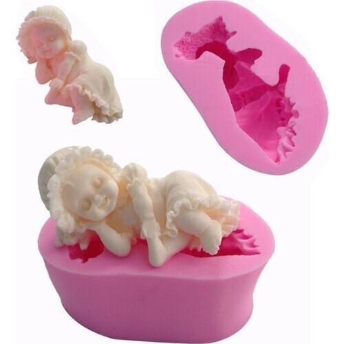 3D DIY New Fondant Cake Mold Silicone Mould Angel Baby Girl Baking Decoration Soap Molds 2019 New