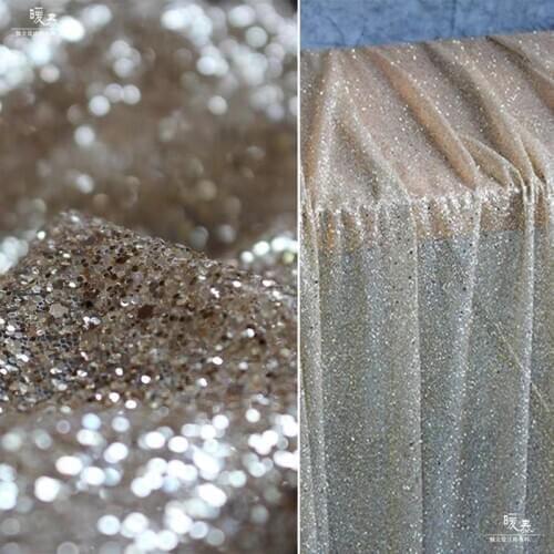 Glitter Tulle Bronzing Fabric Sparkle Sequins Gold Silver DIY Stage Clothes Decor Skirt Wedding Dress Designer Fabric