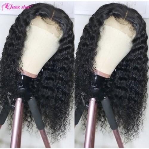 Deep Wave Wig 4x1 T Part Lace Wigs for Women Human Hair Wigs With Pre-Plucked Jazz Star Non-remy 150% Density