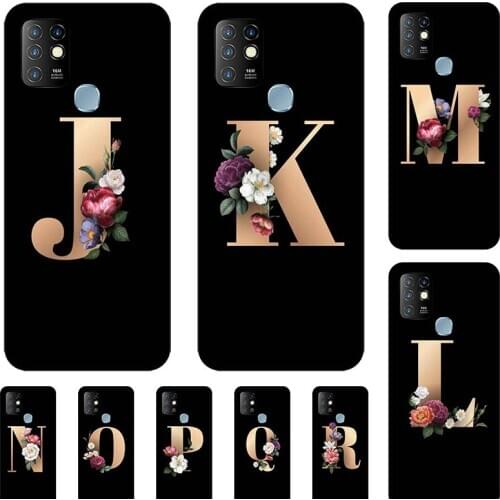 For Infinix Hot 10 Lite X657 HOT10 Case Funny Custom Name Letter Couple Cover Fashion Black TPU Soft Coque