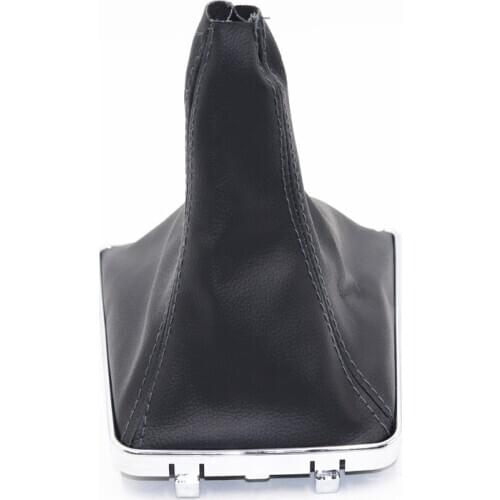 Chrome Leather Gear Shift Knob Cover boot For OPEL ASTRA III H 1.6 VAUXHALL 2004 2005 2006-2010 Stitch Shift Knob Shifter cover