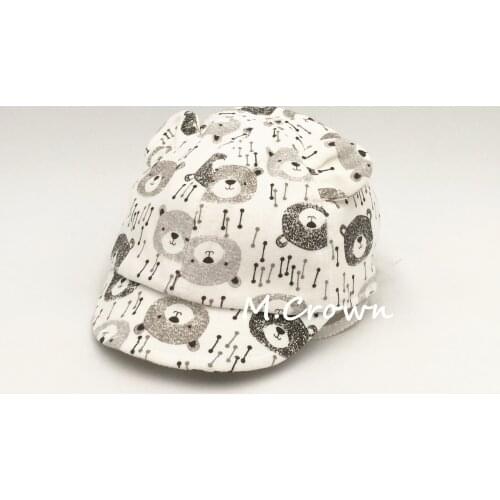 Baby New Printed Cotton Jersey Cap with 3D Ears and Full Linings