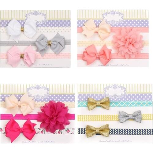 12 PCS Baby Headbands Hairbands Hair Bows Elastics for Baby Girls Newborn Child Hair Accessories