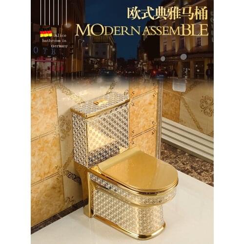 Home pumped gold toilet super whirlwind water-saving odorless toilet square personality color ceramic toilet