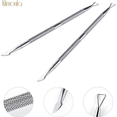 3pcs Double Sided Dead Skin Nail Cuticle Pusher Stainless Steel Nail Polish Trimmer Remover Nail Care Push Tools
