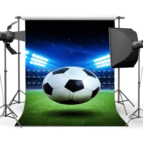 Football Field Backdrop Stadium Stage Lights Crowd Bokeh Twinkle Starry Night Green Grass Meadow Sports Photography Background