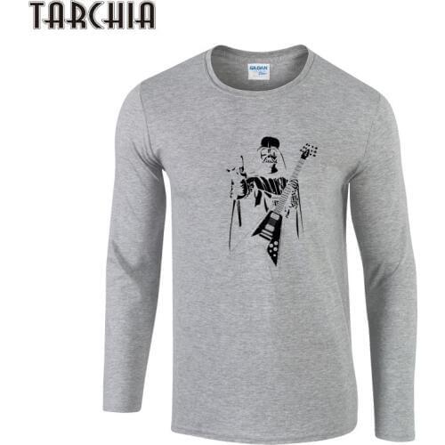 TARCHIA Mens Long Sleeved Print T-Shirts Fashion Casual Slim Fit Cotton T Shirt Men Brand Clothing Tees Tshirt Homme