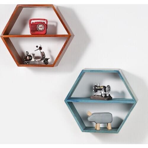 Geometric Floating Shelves, Wall Mounted, Modern Hexagon Wall Shelves, for Bedroom, Bathroom, Family Room, Kitchen