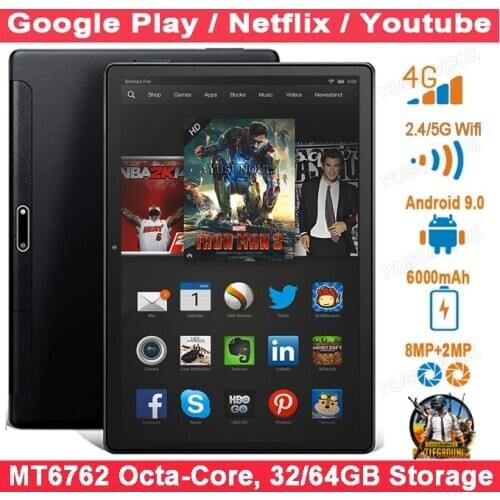 HD 2.5K 1920*1200 IPS Screen High Version 3G 4G FDD-LTE Phone Call 64GB ROM 10 inch Tablet MT6762 Android Tablet pc 10 10.1+Gift