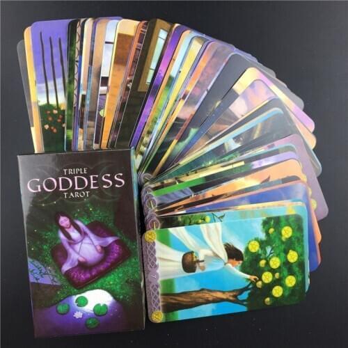 Triple Goddess Tarot Cards English Version Tarot Deck Board Game Cards Divination Fate For Women Home Family Games