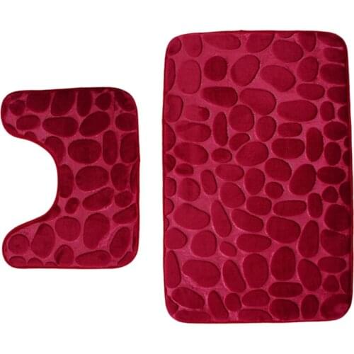 2 Piece Bath Mat Non- Mat And Pedestal For Bathroom Washable Machine