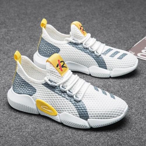 Men Casual Shoes Breathable Mesh Sneakers Man Lace Up Light Outdoor Platform Shoes Zapatos De Hombre Runing Shoes Trainers Tenis