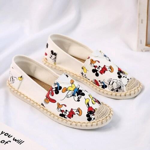 Disney summer new girl small cloth shoes boys girls lazy woven shoes childrencasual shoes Mickey Mouse womens shoes