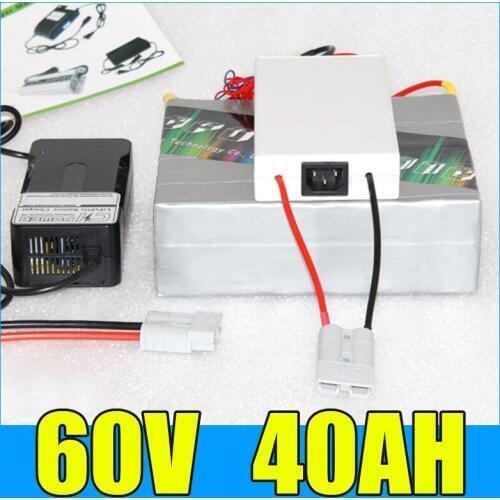 60V 40AH Lithium Battery Pack , 67.2V 2000W Electric bicycle Scooter solar energy Battery , Free BMS Charger Shipping