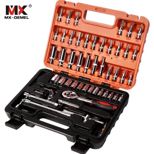 53pcs Combination Tool Wrench Set Car Repair Tool Sets Batch Head Ratchet Pawl Socket Spanner Screwdriver Socket Set