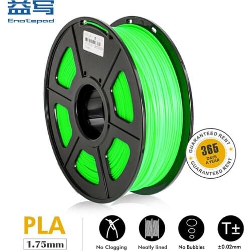 Enotepad PLA Eco-friendly Filament 1.75MM 1kg/2.2lbs For 3D Printer Plastic low shrinkage With Fast Shipping