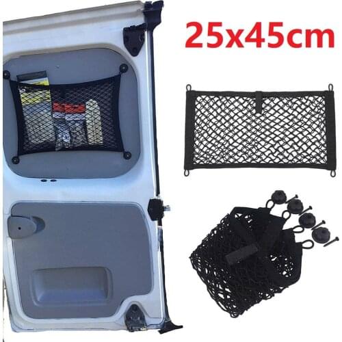 New Arrival High Quality 25*45cm Car Storage Net Documents With 4-Hooks For Caravan For Cargo Van For Magazines
