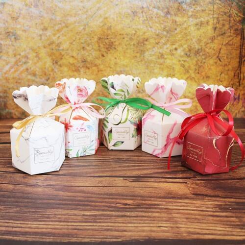 10pcs Colorful Vase Shape Gift Bags Wedding Party Supplies Kids Birthday Favor Chocolate Bag Candy Boxes Baby Shower