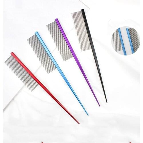 Professional Stainless Steel Dog Combs Multicolor Hair Beauty Brush Flea Remover Pet Cat Grooming Supplies