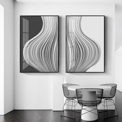 Simple modern abstract lines industrial wind black and white artistic conception porch decorative picture poster