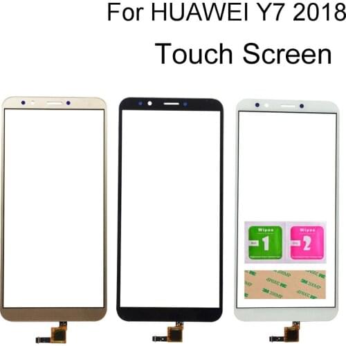 Mobile Touch Screen Glass For HUAWEI Y7 Prime 2018 / Y7 Pro 2018 / Y7 2018 Digitizer Panel Sensor Tools 3M Glue Wipes