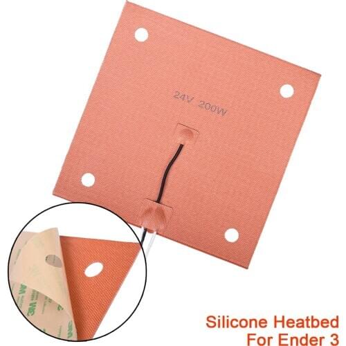 Silicone Heating Pad Flexible Heatbed Build Plate 24V 110V 220V 230MM 235MM For ender 3 CR10 3D Printer Parts Hotbed Platform