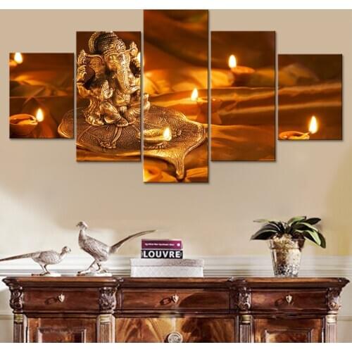 Modern Decoration HD Print Wall Ganesha Statue Painting Art Modular Elephant Home Living Room Framework Poster Pictures Canvas