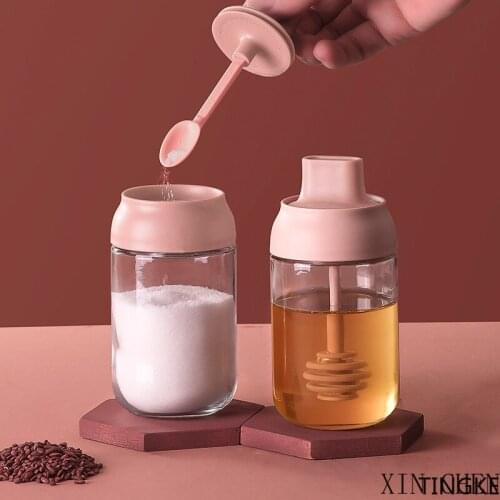 Glass Castor Cooking pot Fashion seasoning Spoon Oil brush honey kitchen Sealed seasoning box Salt shaker Seasoning storage box