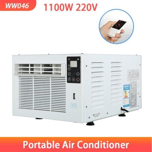 220V 1100W Air Conditioner Heat/Cold Dual Mode Use 24-hour Timer 2 Gear Lighting LED Control Panel With Remote Control Desktop