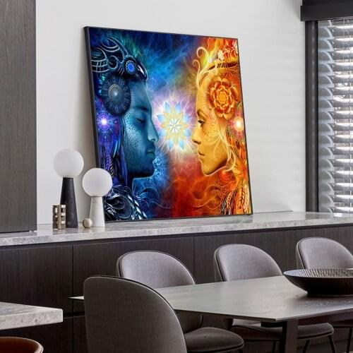 Tantra Shiva and Shakti Wall Art Poster Canvas Prints Hindu Gods Pop Art Posters Wall Paintings Cuadros Pictures for Living Room