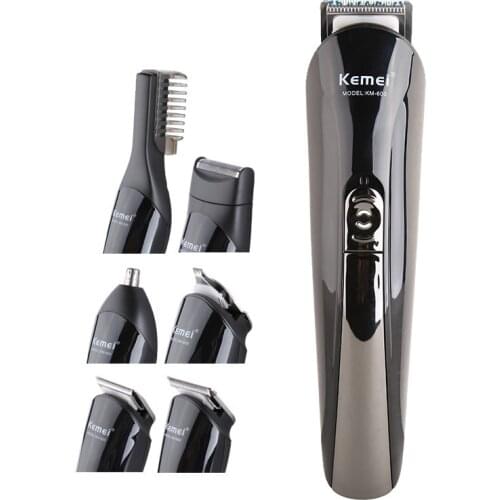 100-240V kemei hair trimmer 6 in 1 hair clipper electric shaver beard trimmer men styling tools shaving machine for barber